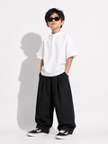 Brown Overshirt Balloon Pants Co-ord Set for boys - front view - Kropps