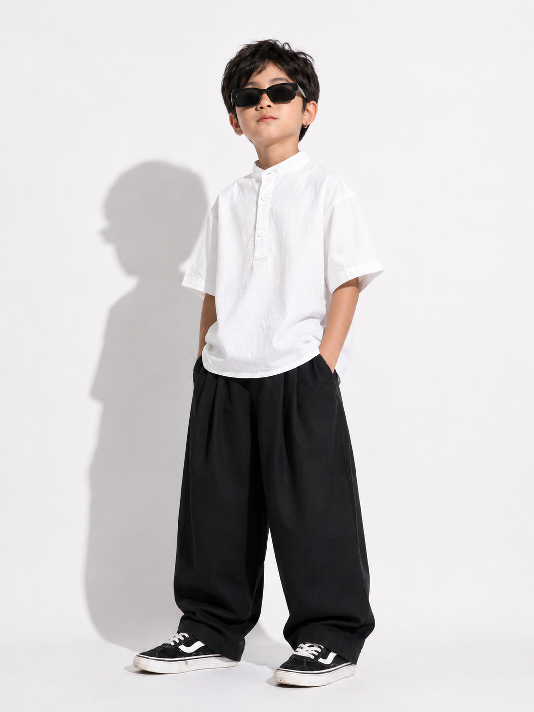 White shirt & Pleated Pants  Set