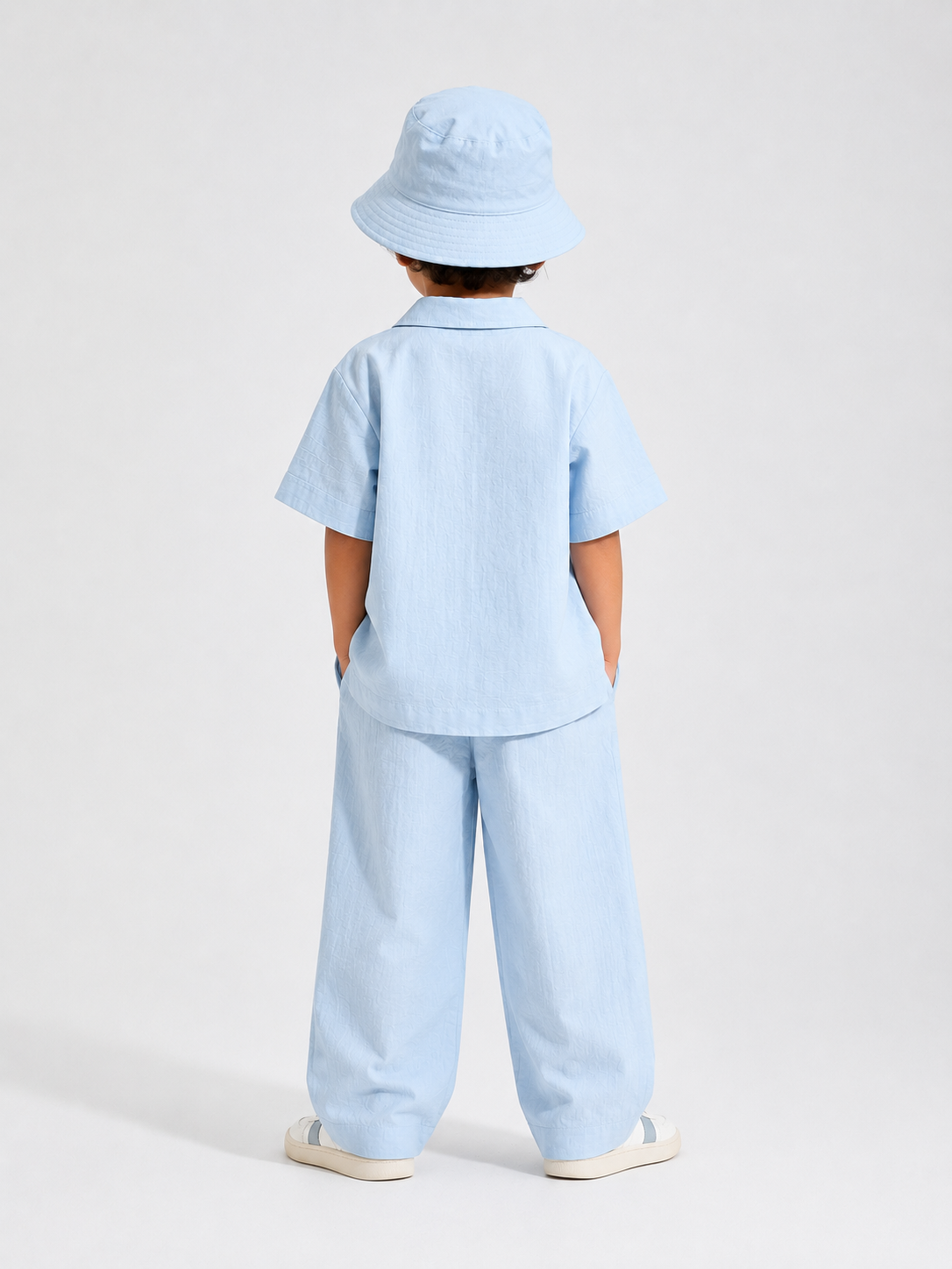 Wide Leg Trousers-Sky Blue