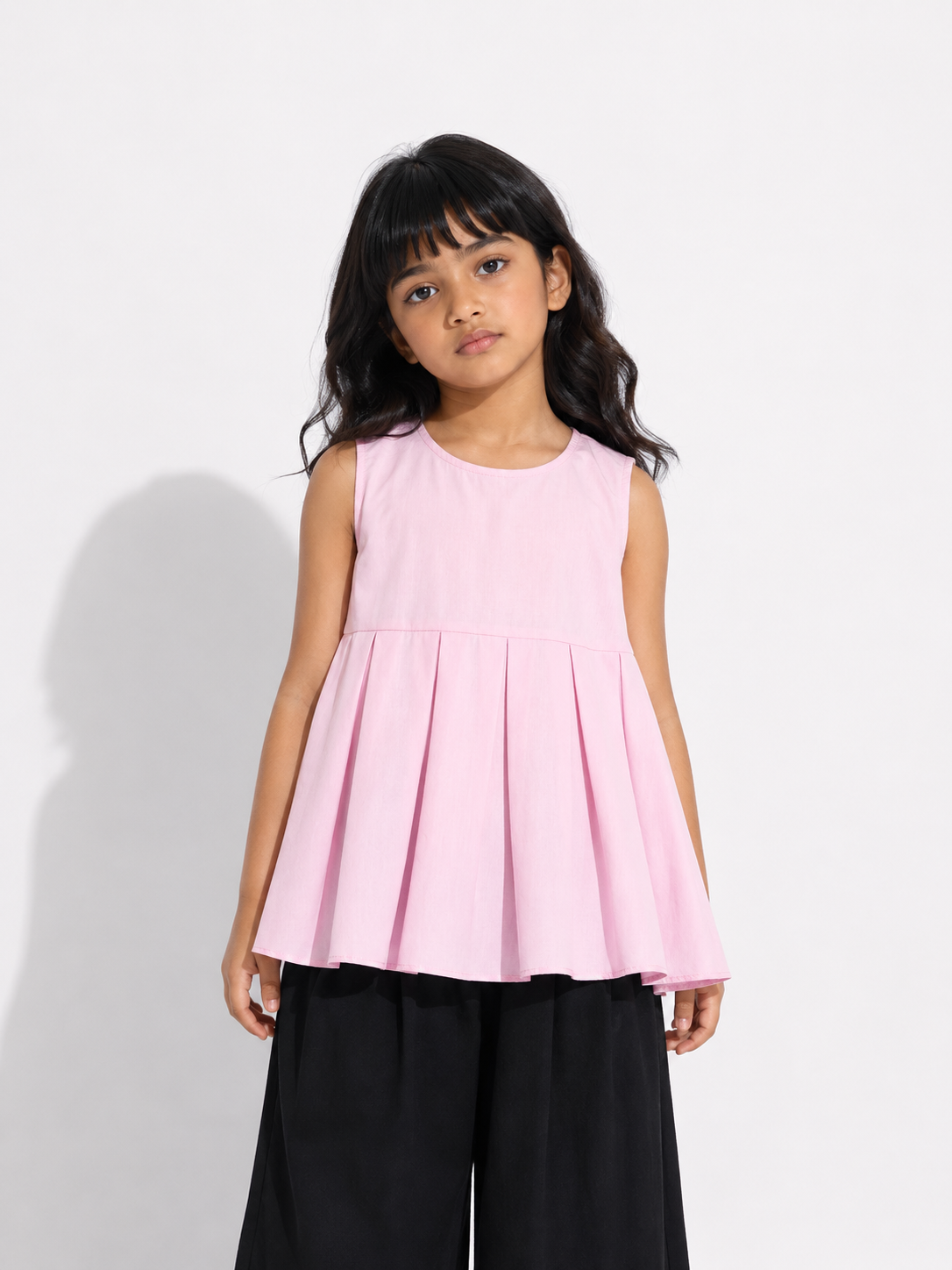 Pleated Peplum Top - Front