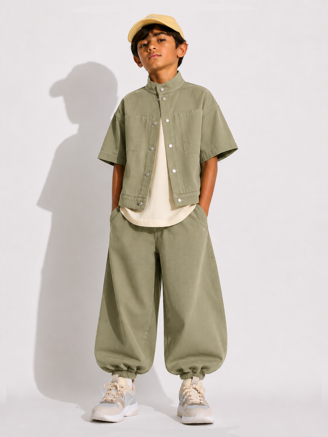 Mandarin Collar Set- Sage Green