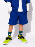 Navy Blue Cargo Shorts for boys - cropped front - Kropps