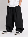 Black Pleated Trousers for boys - cropped front - Kropps