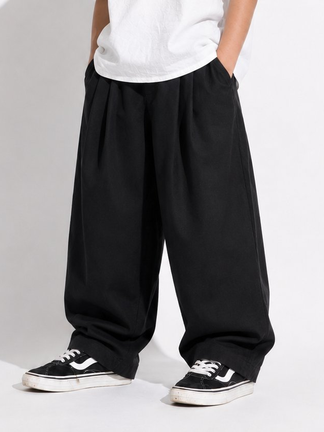 Pleated Trousers- Black
