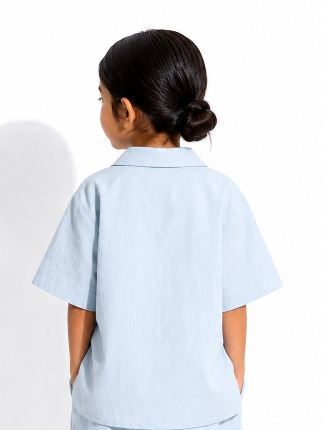 Sky Blue Wrap Top